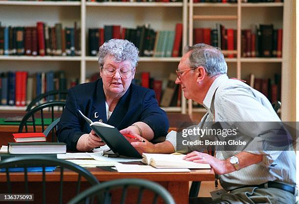 Peabody Essex Museum volunteers Lorraine and Jack Stevens do genealogy research at the newly renovated Phillips Library. They respond to written...