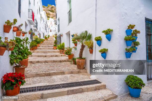 frigiliana village whitewashed in costa del sol of malaga iandal - andalucia stock pictures, royalty-free photos & images