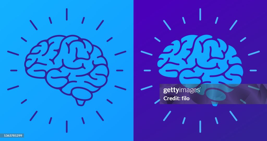 Human Brain Thinking Intelligence Symbol and Icon
