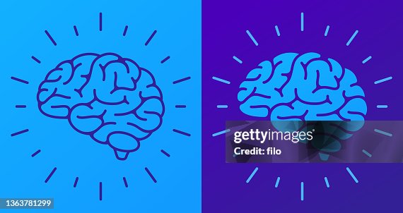 Human Brain Thinking Intelligence Symbol and Icon Human Brain Thinking Intelligence Symbol and Icon
