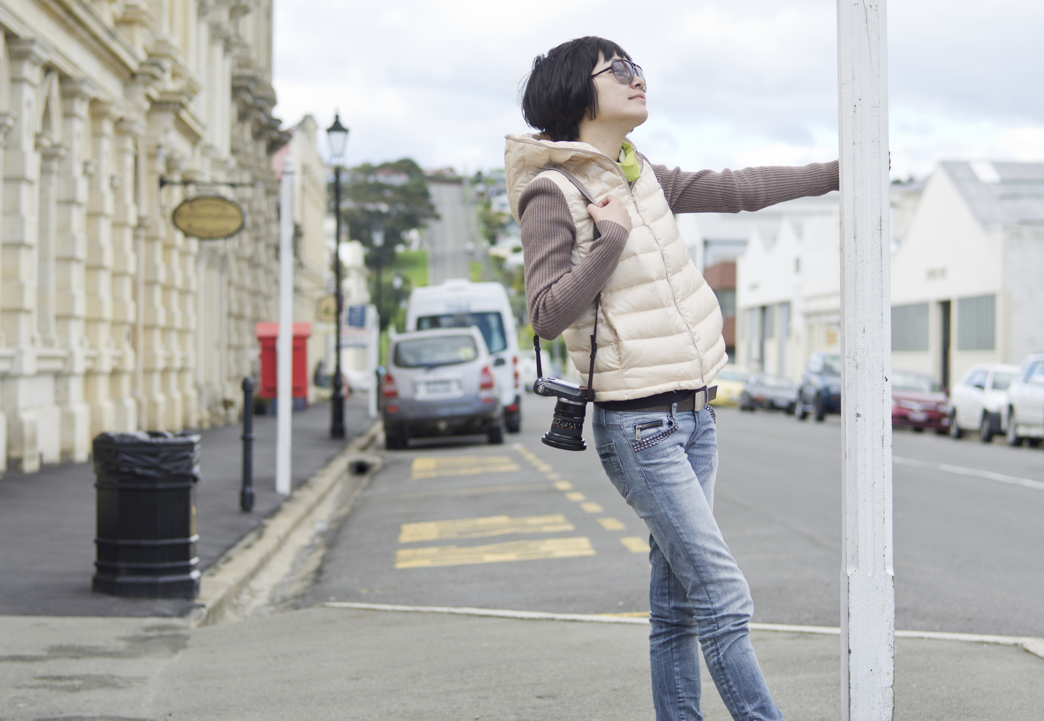 girl on sunny street girl on sunny street