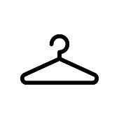 Clothes hanger vector icon. Hanger isolated vector illustration on white background.