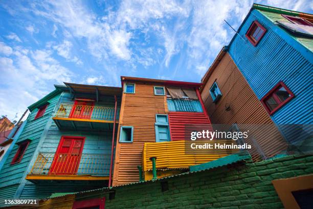 colorful house la boca buenos aires argentina - la boca stock pictures, royalty-free photos & images