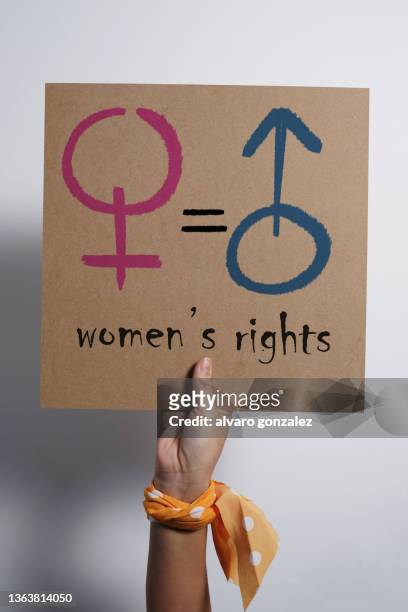 feminist sign of women's rights - equal rights concept - human rights campaign stock-fotos und bilder