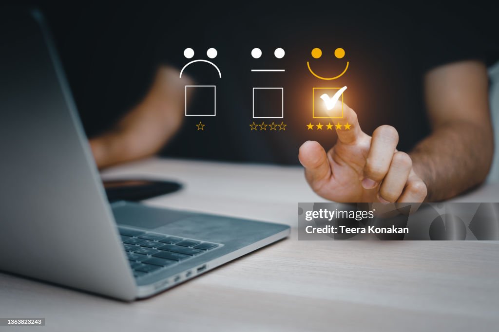 Service Provider Satisfaction Ratings and Evaluations,Customer service and Satisfaction concept.