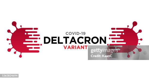 deltacron variant of coronavirus outbreak influenza as dangerous flu strain cases as a pandemic concept banner flat style illustration, deltacron of covid-19 stock illustration stock illustration - genetic variant 幅插畫檔、美工圖案、卡通及圖標