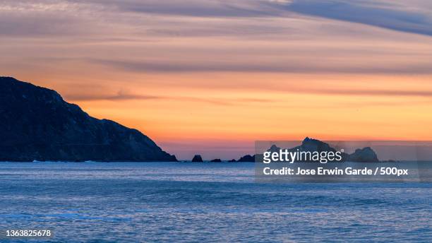 scenic view of sea against sky during sunset,pacifica,california,united states,usa - jose garde stock-fotos und bilder