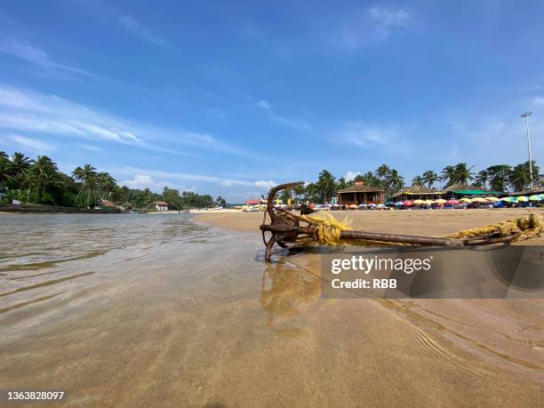 boat anchor - goa beach bildbanksfoton och bilder