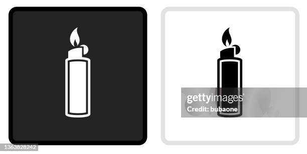 lighter icon on  black button with white rollover - flint stock illustrations