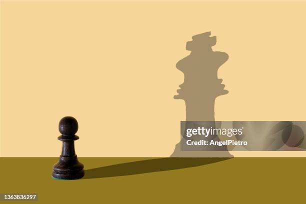 unexpected shadows in the chess game - 2022 a funny thing foto e immagini stock