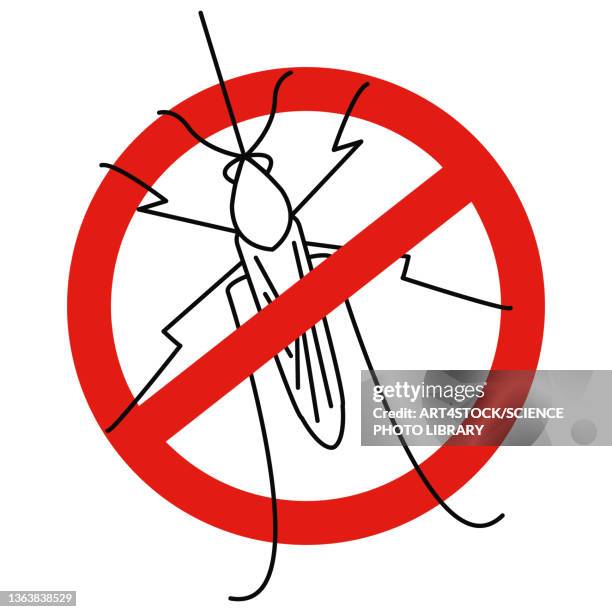 mosquito warning, conceptual illustration - fly spray stock illustrations