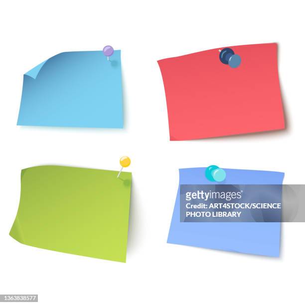 sticky notes, illustration - sticker stock illustrations