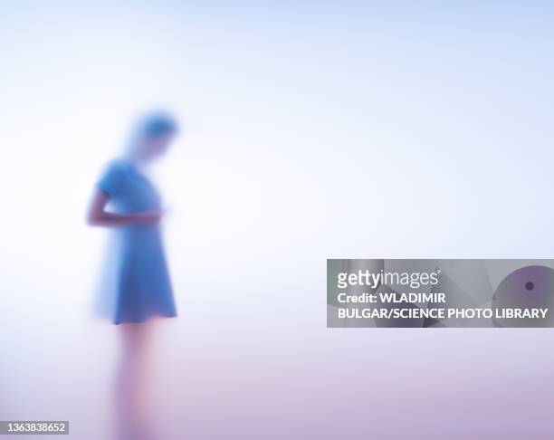 woman in a short dress behind frosted glass - frosted glass stock pictures, royalty-free photos & images
