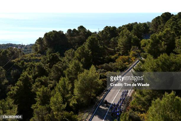 General view of riders training during the Quick-Step Alpha Vinyl Team 2022 - Media Day on January 10, 2022 in Calpe, Spain.