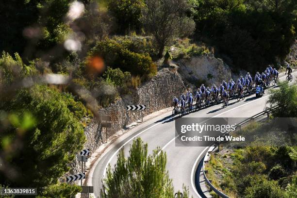 General view of riders training during the Quick-Step Alpha Vinyl Team 2022 - Media Day on January 10, 2022 in Calpe, Spain.