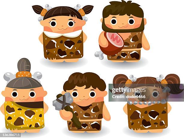 stone age people - stone age stock illustrations