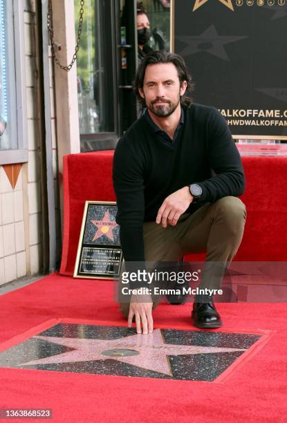 Milo Ventimiglia attends the Hollywood Walk of Fame Star Ceremony for Milo Ventimiglia on January 10, 2022 in Hollywood, California.