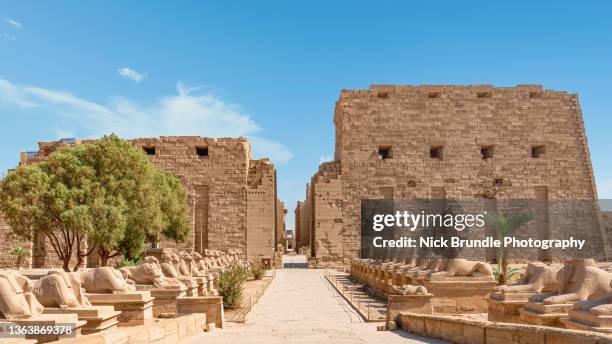 temple of karnak, luxor, egypt. - ancient egypt obelisk stock pictures, royalty-free photos & images