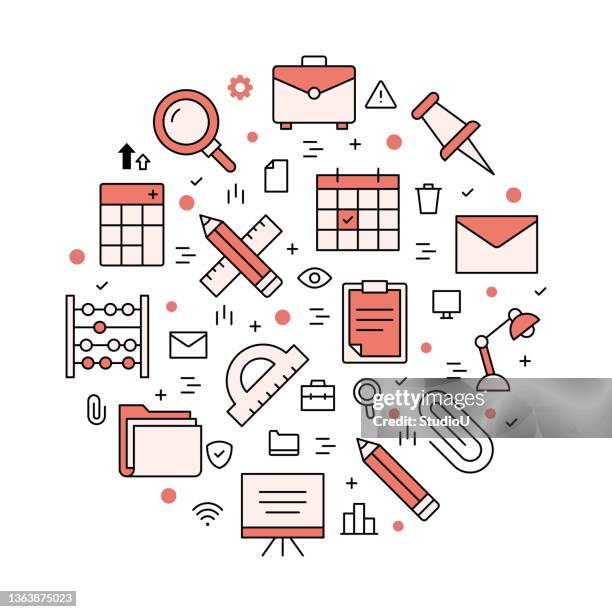 office supplies icon pattern - sharpener isolated stock illustrations