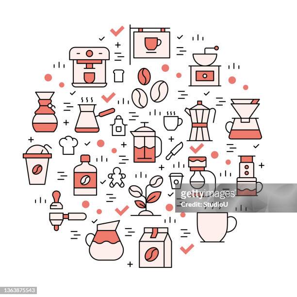 coffee icon pattern - latte art stock illustrations
