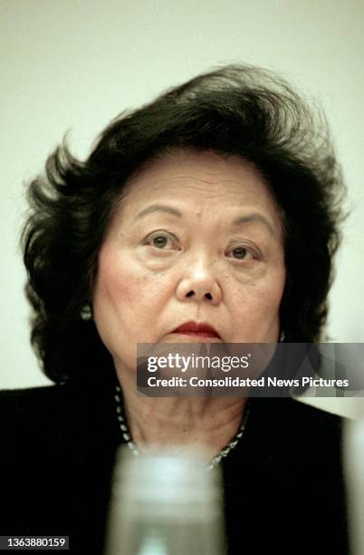 View of US Representative Patsy Mink during a House Criminal Justice, Drug Policy, and Human Resources Subcommittee hearing, Washington DC, February...