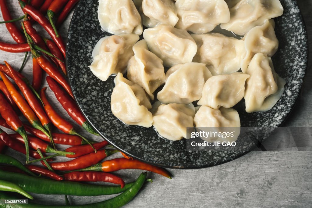 Bolas de masa hervida de comida tradicional China