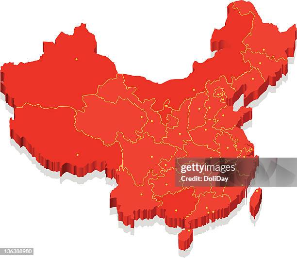 ilustrações, clipart, desenhos animados e ícones de mapa da china - província de guangdong