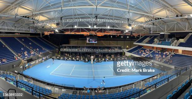 General view of centre court as John Millman of Australia plays Jaume Munar of Spain during day two of the 2022 Adelaide International at Memorial...