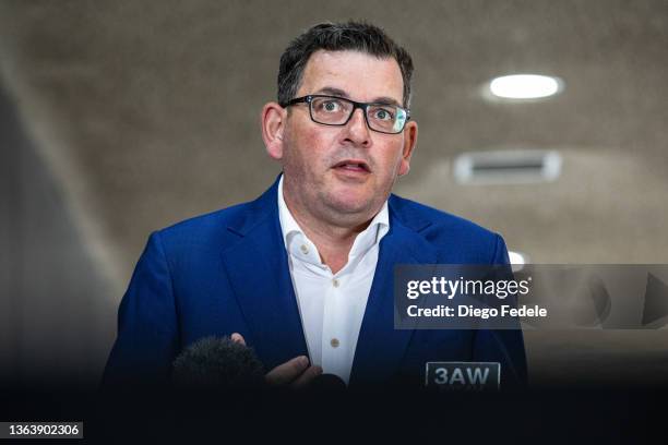 Victorian Premier Daniel Andrews addresses the media during a press conference on January 11, 2022 in Melbourne, Australia. Victoria has recorded...