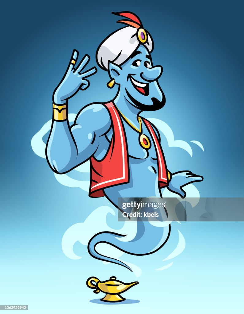 Genie Granting Three Wishes
