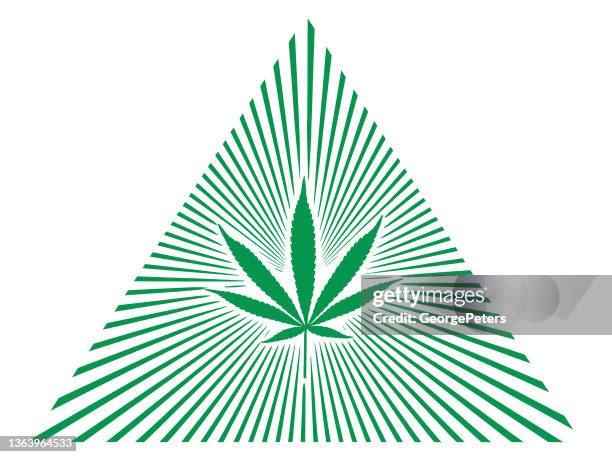 ilustrações de stock, clip art, desenhos animados e ícones de hemp leaf with sunbeams - marijuana design