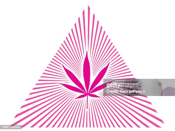hemp leaf with sunbeams - marijuana leaf stock illustrations