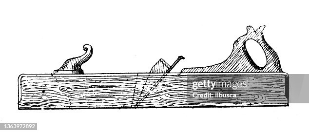 Antique illustration: trying plane, try plane, jointer plane Antique illustration: trying plane, try plane, jointer plane