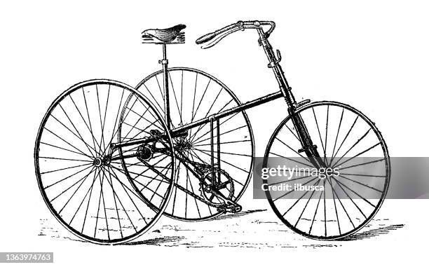 antique illustration: tricycle - tricycle stock illustrations