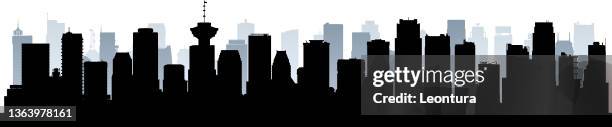 vancouver (all buildings are moveable and complete) - vancouver usa skyline stock illustrations