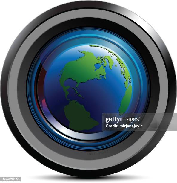 camera lens - camera lens reflection stock illustrations