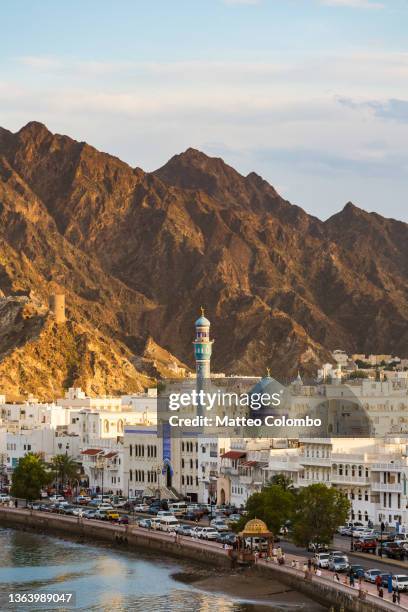 muscat old town at sunset, oman - maskat stock pictures, royalty-free photos & images