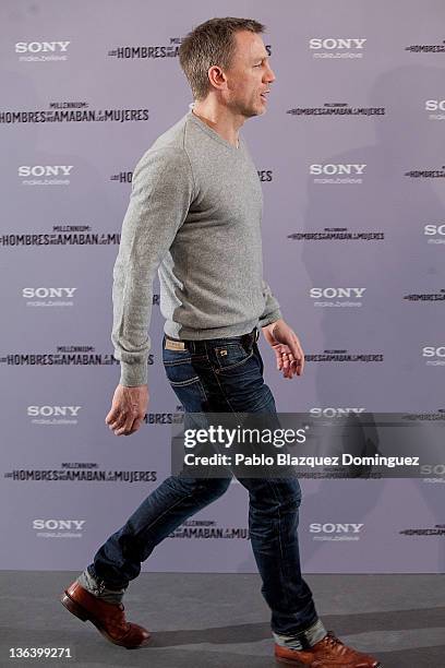 Actor Daniel Craig attends 'The Girl With The Dragon Tatoo' Photocall at Villamagna Hotel on January 4, 2012 in Madrid, Spain.