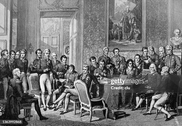 congress of vienna, 1814-1815 - european culture stock illustrations