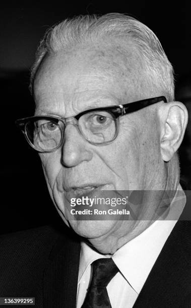 Earl Warren attends World Law Day Conference on September 16, 1968 at Rue de Lyon in Geneva, Switzerland.