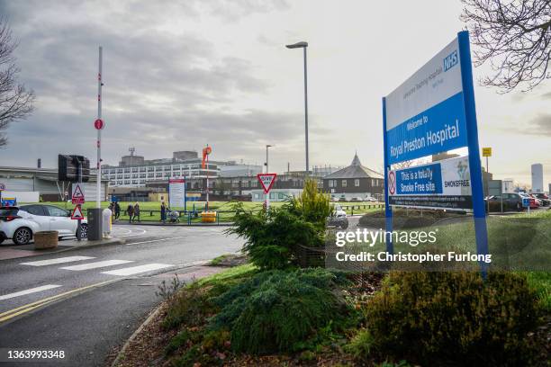 General view of the Royal Preston Hospital where a Nightingale Covid-19 Surge Hub is being erected at on January 11, 2022 in Preston, United Kingdom....