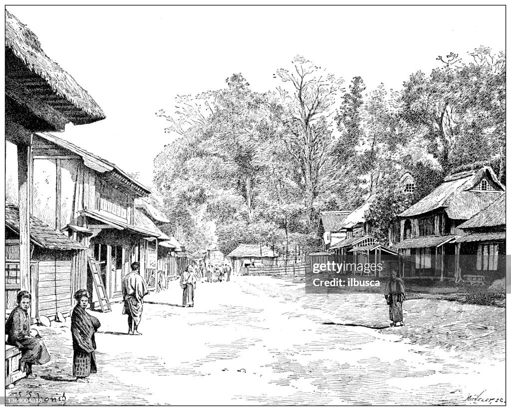 Antike Illustration: Edo, Japan