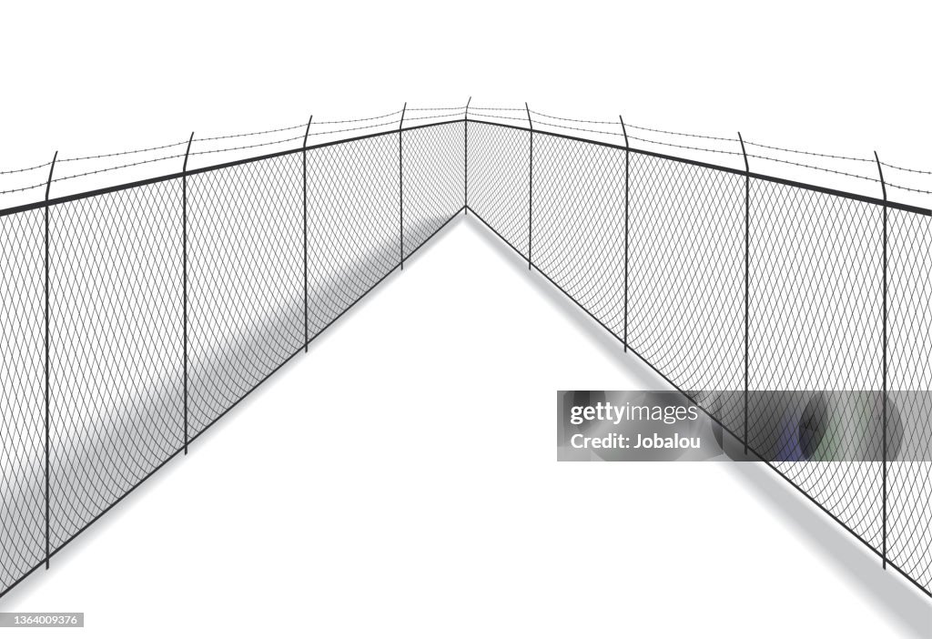 Fences Corner with Barbed Wire