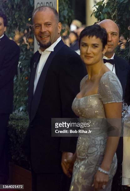 Bruce Willis and Demi Moore at Golden Globe Awards Show, January 19, 1997 in Beverly Hills, California.