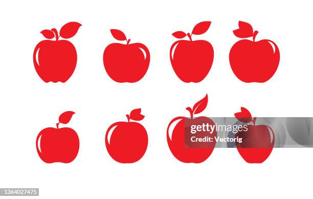 apple icon - apple fruit stock illustrations