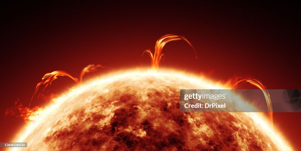 Sun Close-up Showing Solar Surface Activity and Corona