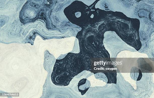 abstract marble waves acrylic background. gray blue white striped texture. ripple pattern illustration. - efecto de mármol fotografías e imágenes de stock