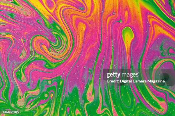 Close up detail of a multi-coloured soap film, taken on March 8, 2011.