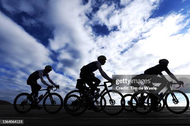 General view in shadow of riders training during the Quick-Step Alpha Vinyl Team 2022 - Media Day on January 10, 2022 in Calpe, Spain.