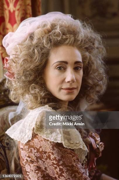 Portrait of American model and actress Marisa Berenson during the filming of 'Jefferson in Paris' , Paris, France, May 1994.